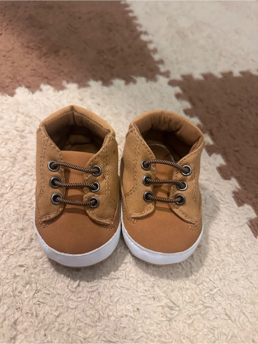 Kids Canvas Lace-Up Sneakers in Brown
